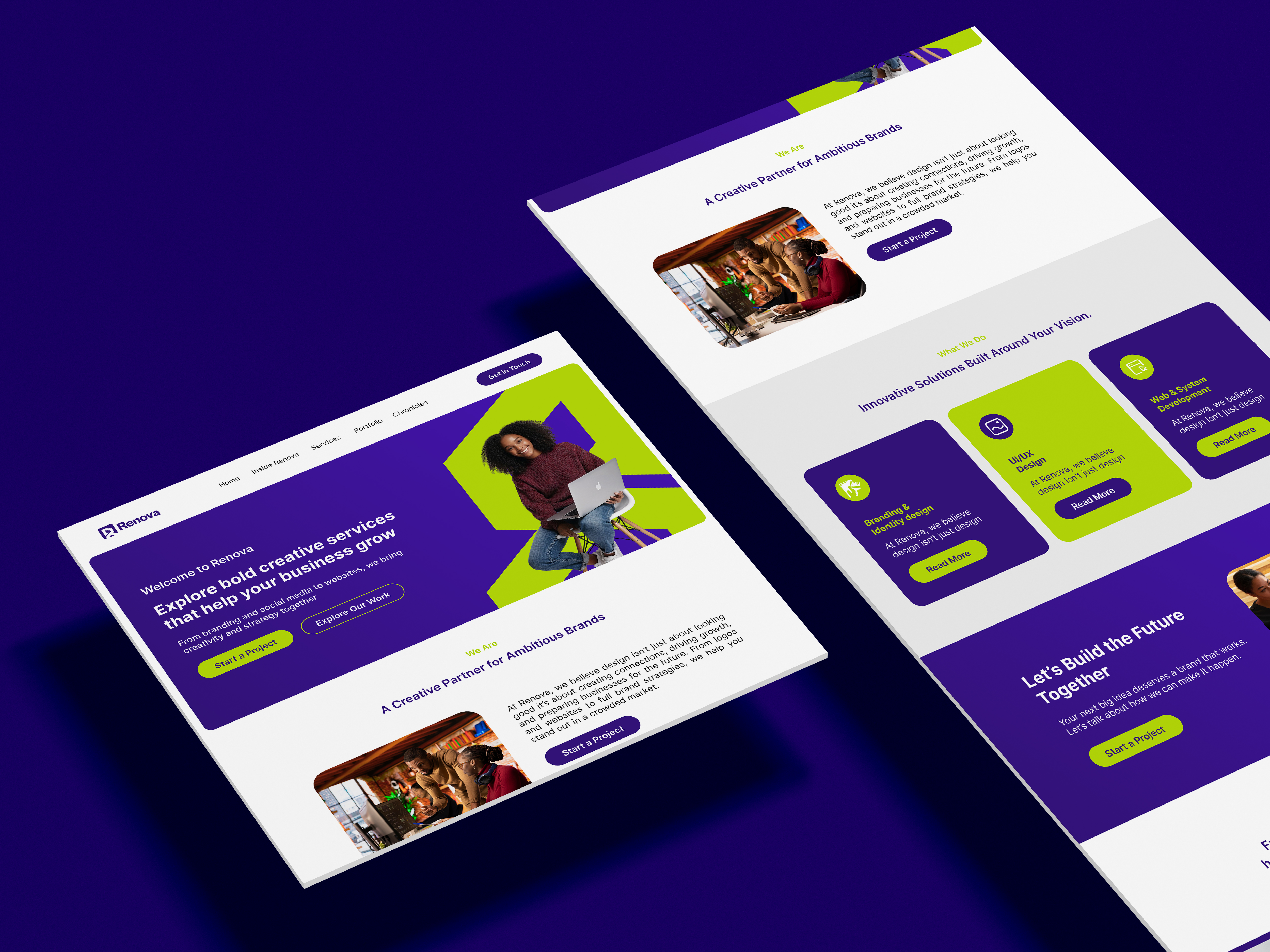 Renova Premium Website Mockup